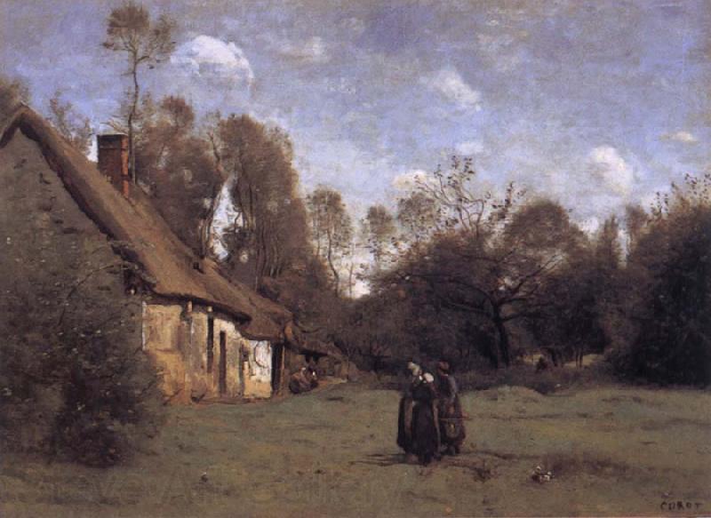 Jean Baptiste Camille  Corot Farmhouse in Normandy Germany oil painting art